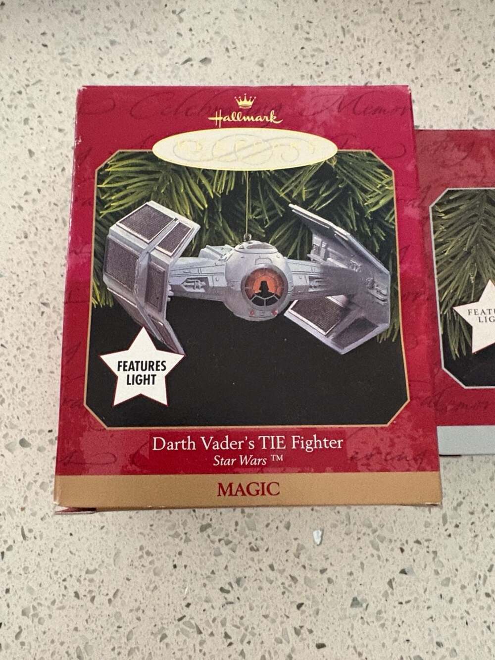 New lot of 2 Hallmark Keepsake Star Wars Darth Vader's TIE Fighter Ornament 1999